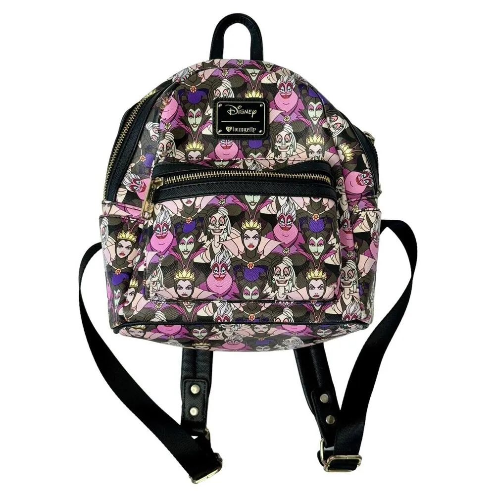 DISNEY LOUNGEFLY Villains Mini Backpack Ursula Cruella Maleficent Evil Queen Bag - Image 2
