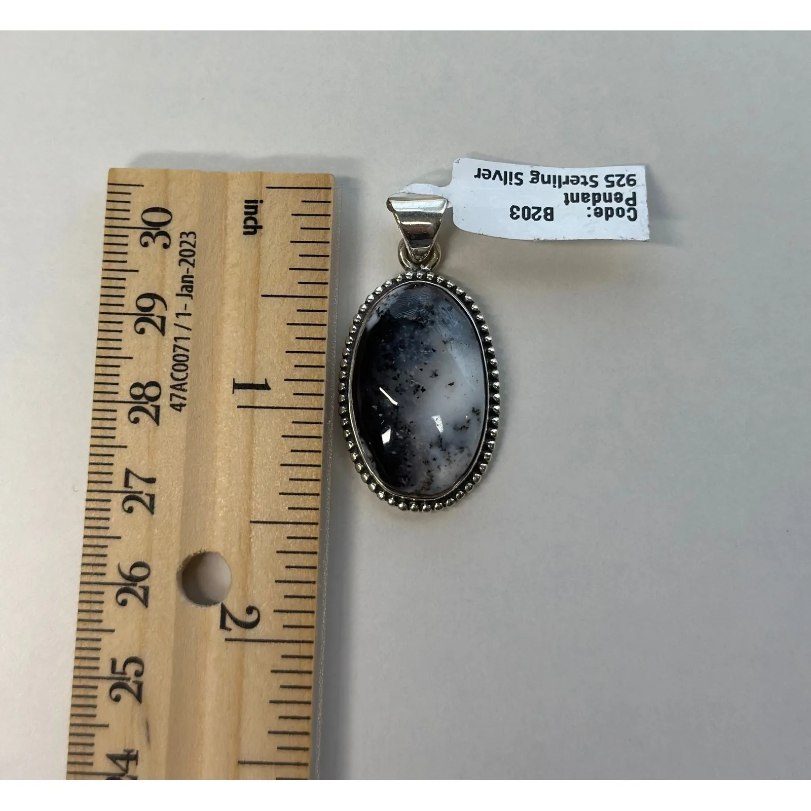 Dendritic Agate‎ Sterling Silver Pendant - Image 8
