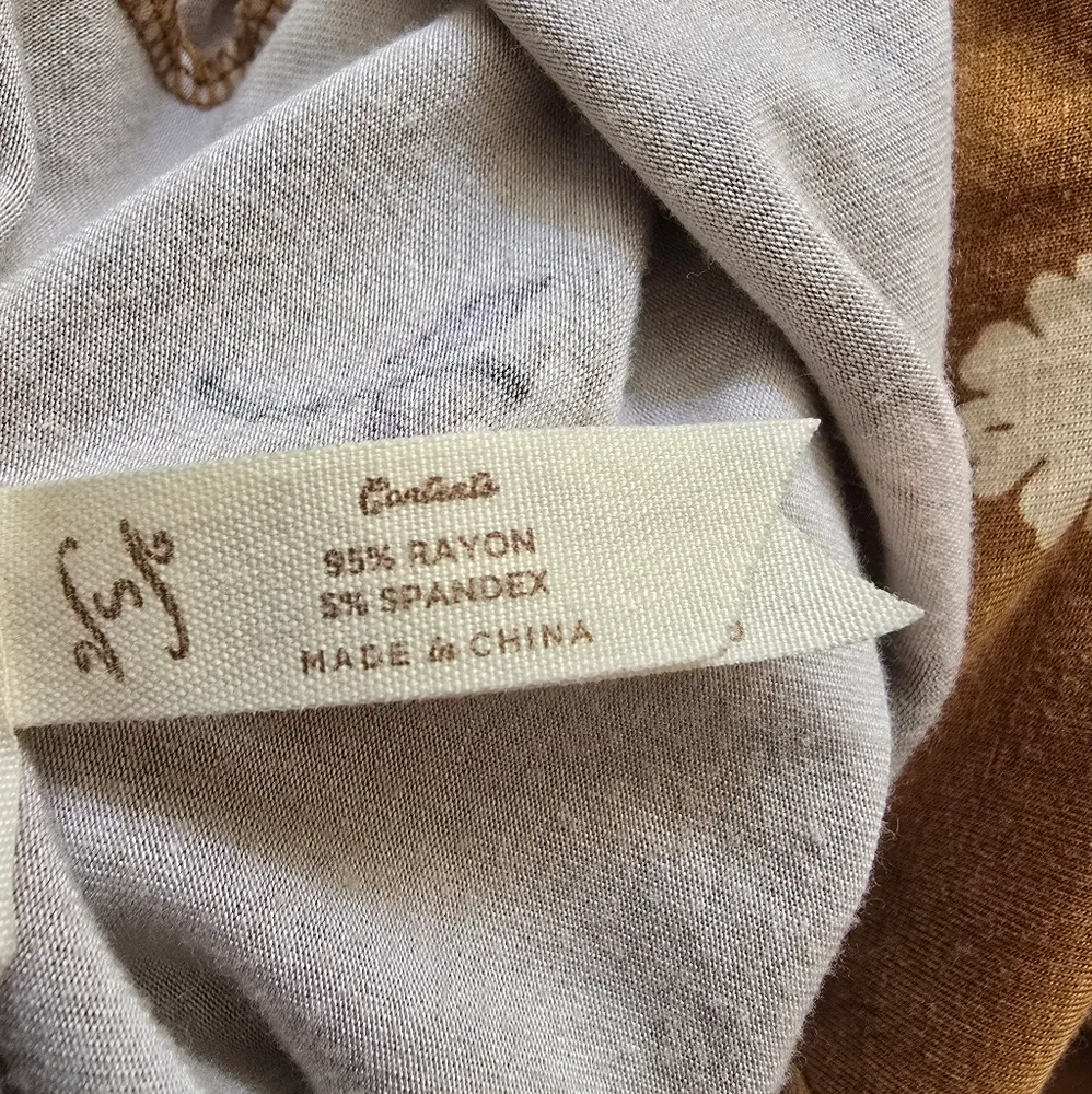 Matilda Jane camel tan marigold floral short sleeve jumpsuit  - Image 5