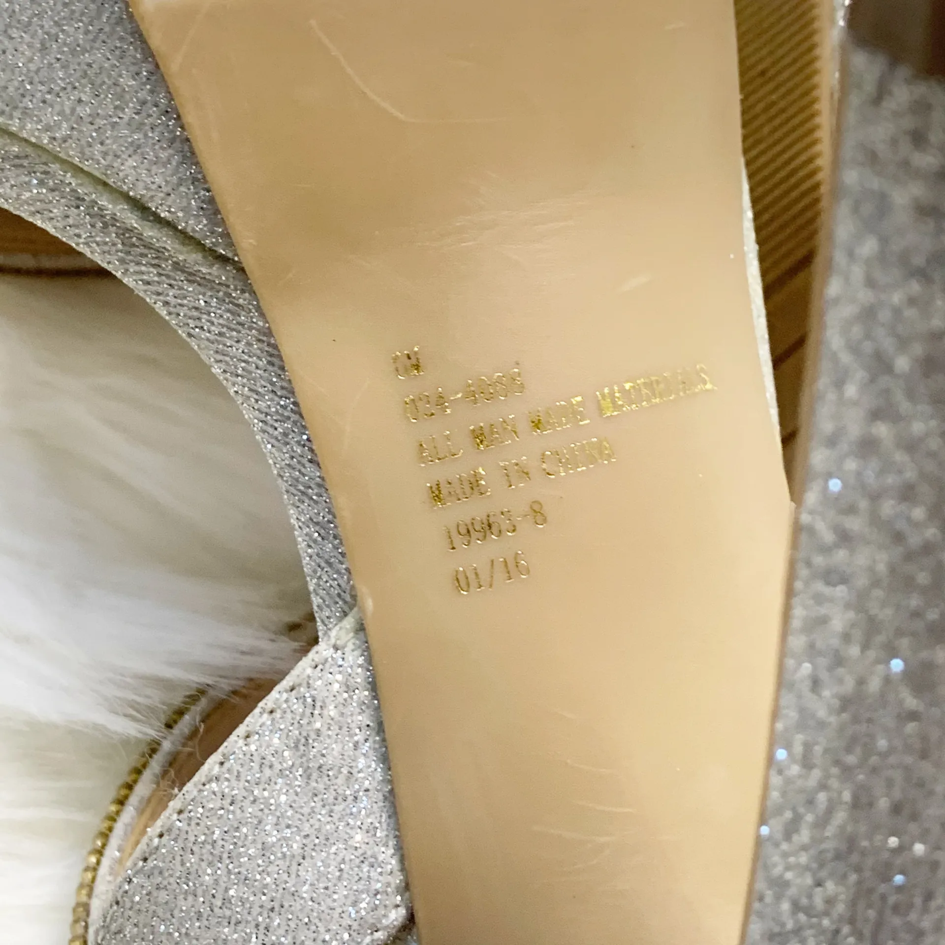 I. Miller Silver Glitter Rhinestone Platform Heels - Image 9