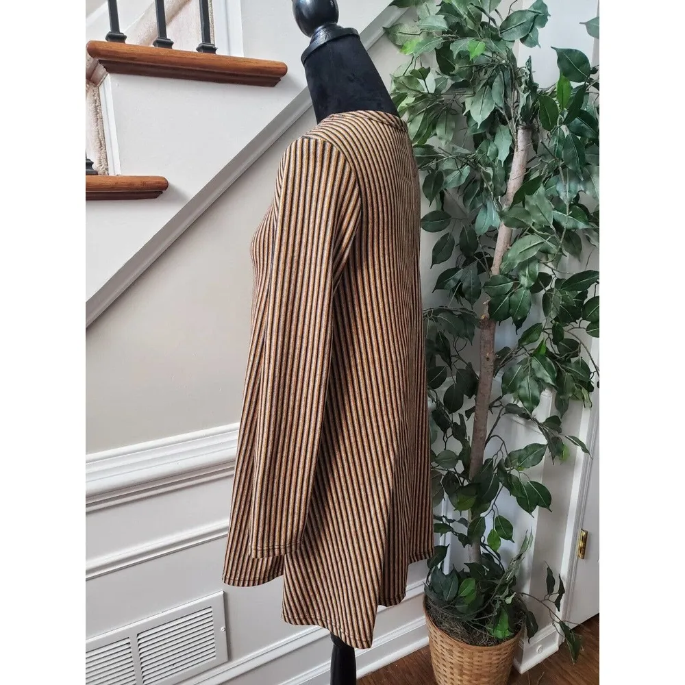 Pinc Women's Brown & Black Polyester Round Neck Long Sleeve Knee Length Dress L Size L - Image 5