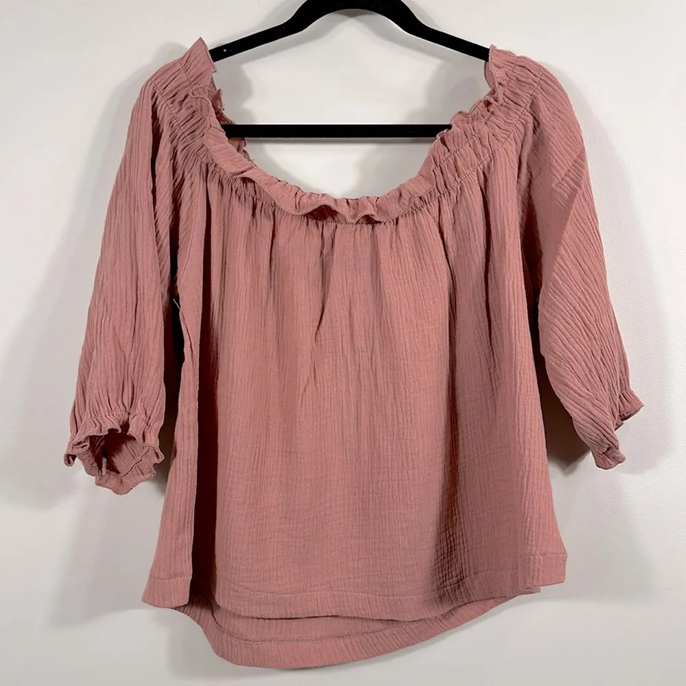 Lulus NWT Sweet One Rusty Rose Off-the-Shoulder Women Top 100% Cotton Size XL - Image 2