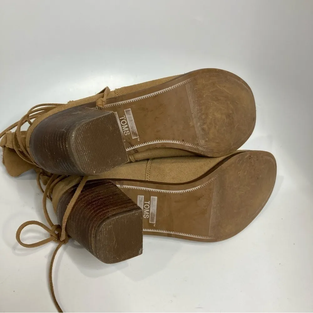 Toms suede leather boots heeled boots‎ size 8 - Image 6