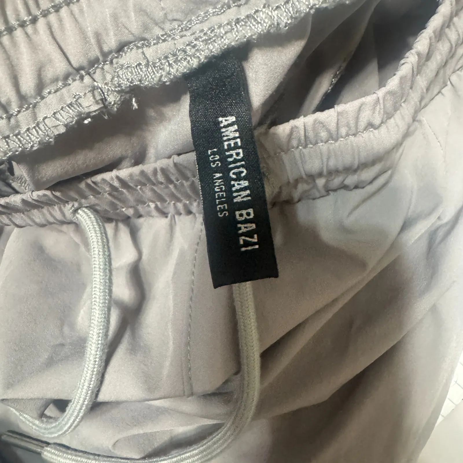 American Bazi Gray Cargo Pants Parachute baggy Punk Grunge womens sz L utility - Image 9