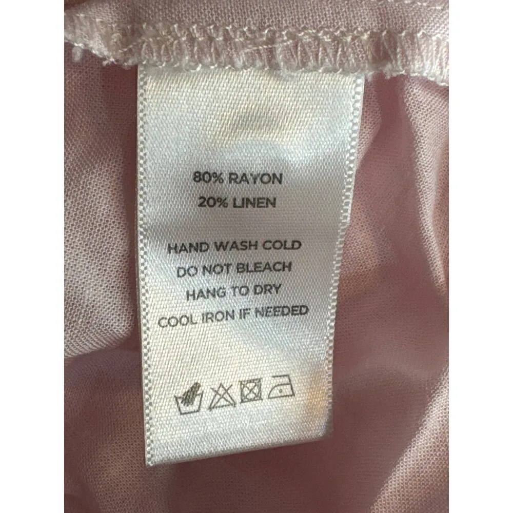 Lilla‎ P Light Pink Linen Roll Tab Sleeve Button - Image 6