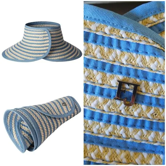 💕ERIC JAVITS💕 Brooke Packable Squishee Visor ~ UPF50+ Blue Mix One Size NWT - Image 2