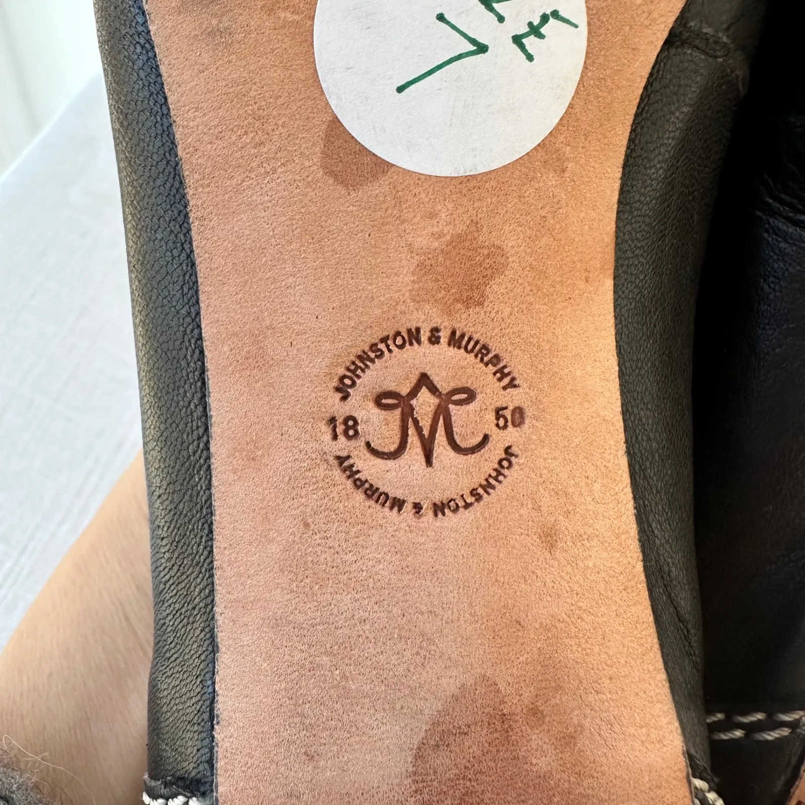 Johnston & Murphy Black Leather Loafer Heels Square Toe Womens Size 7 - Image 3