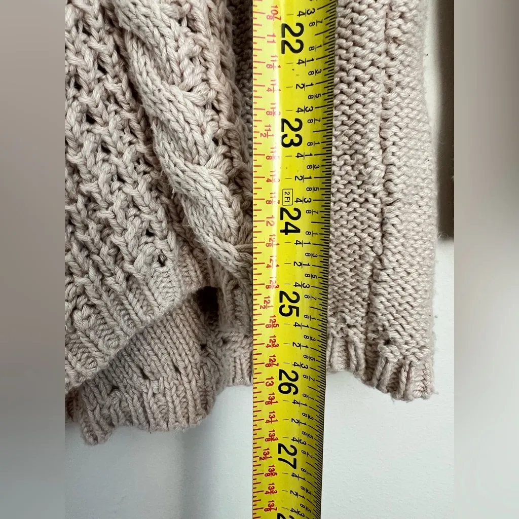 Angel of the North Anthropologie Lace Crochet Cable Knit Boho Sweater Cardigan S - Image 6