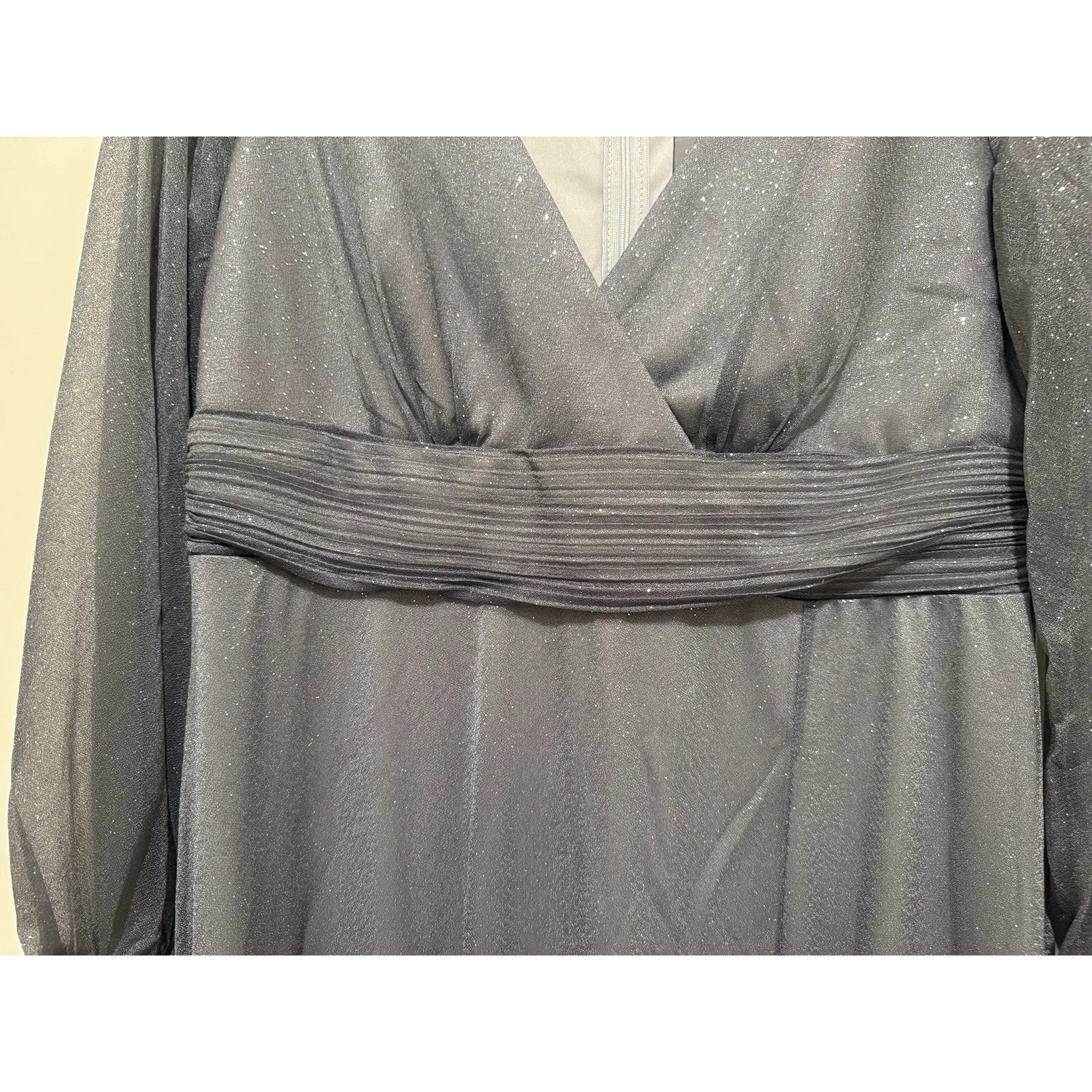 Ever Pretty Dark Gray Glitter Evening Gown Long Formal Dress, Plus Size 18 NWT - Image 5
