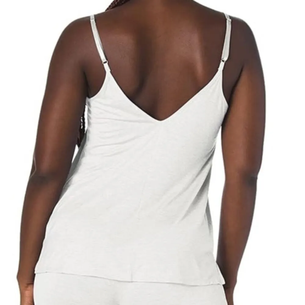 Natori Feathers Essentials Cami Pajama Top Light Heather Grey Small Gray - Image 3