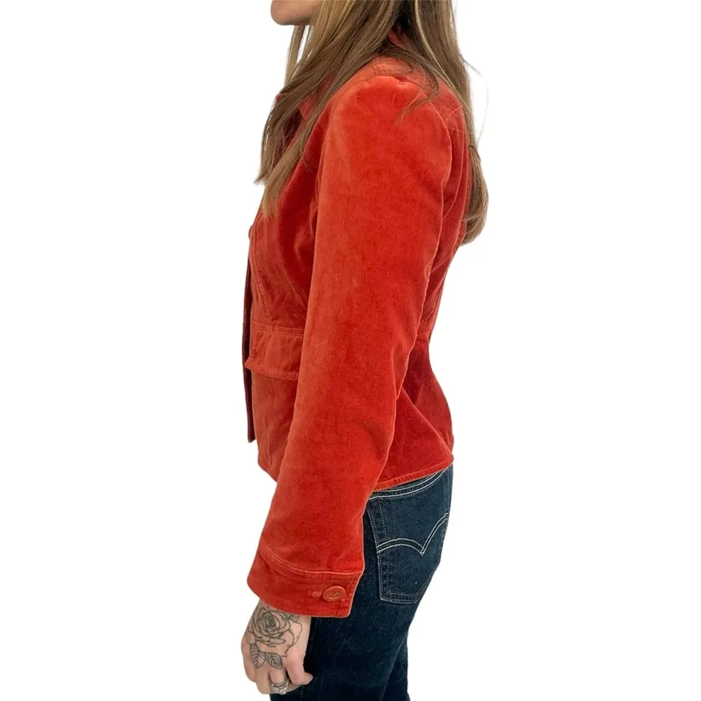 Orange Velour Jones New York Signature Jacket • Sz PS - Image 4