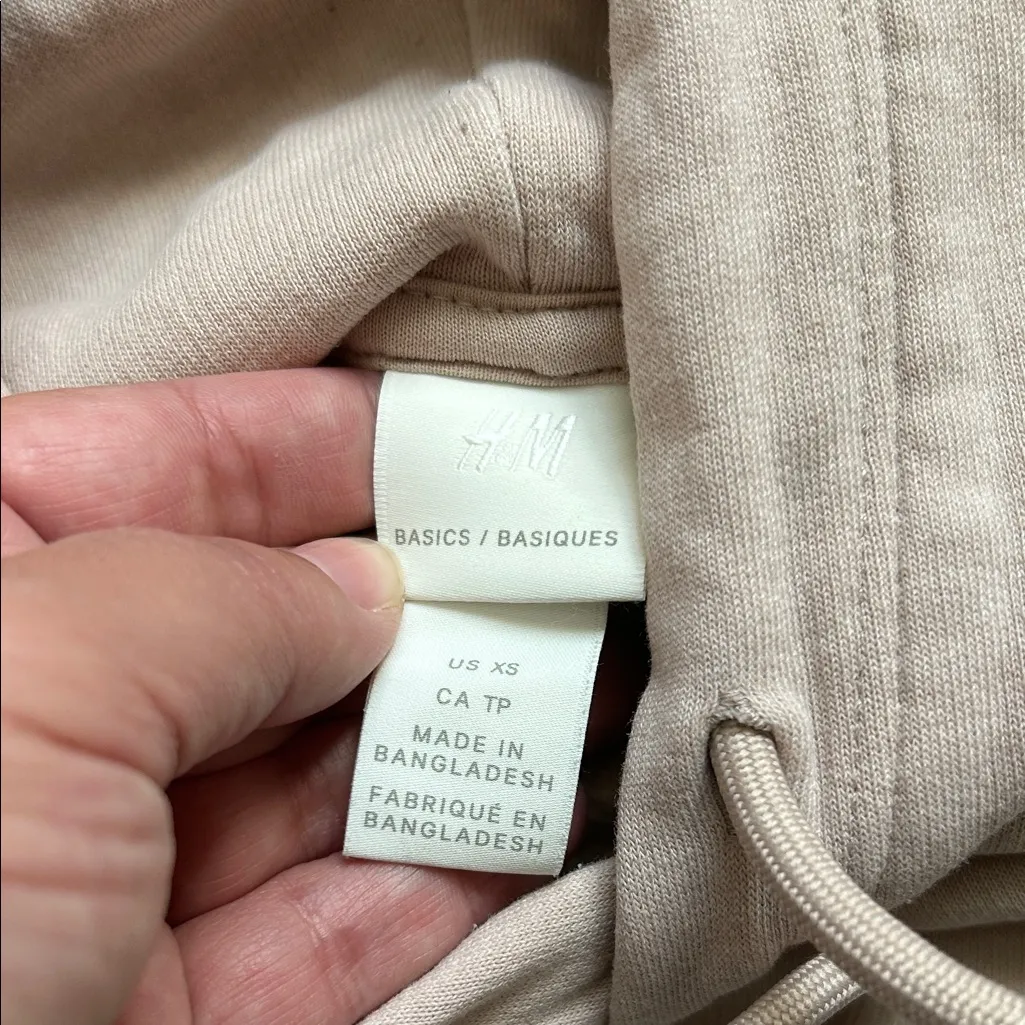H&M Beige Basics Hoodie - Image 2