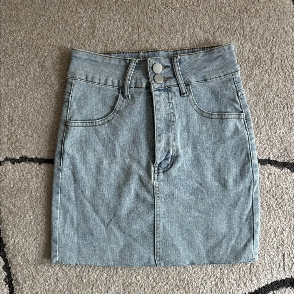 Denim Mini Skirt Blue Size XS - Image 5