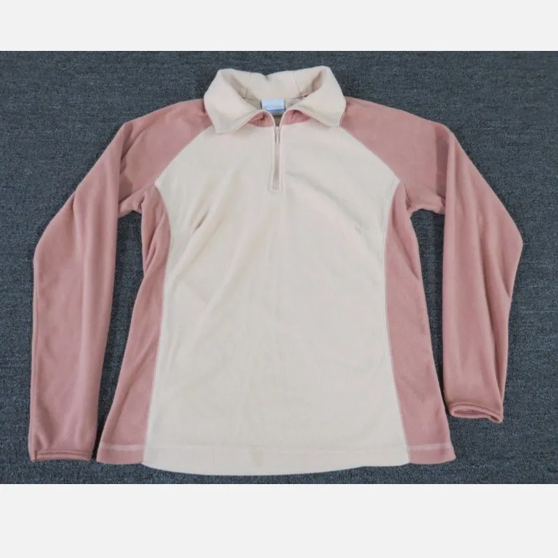 Columbia  Glacial Fleece Sweater Peach Pink 1/4 Zip Long Sleeve Pullover L - Image 2