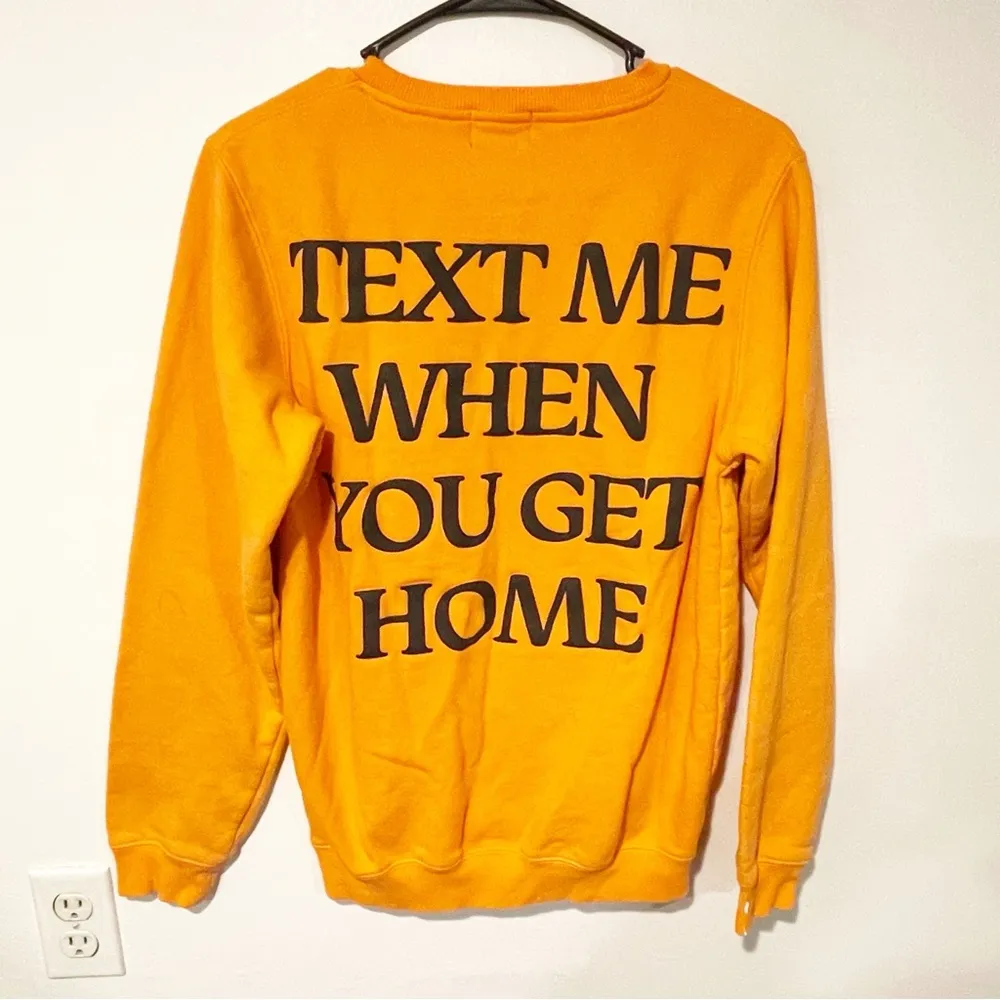 Lonely Ghost Size Medium Text Me When You Get Home Orange Sweatshirt - Image 5