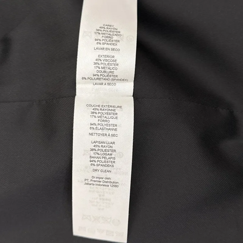 Armani Exchange Single Breasted Preppy Holiday Black Shiny Blazer Size Women's 0 - Image 5