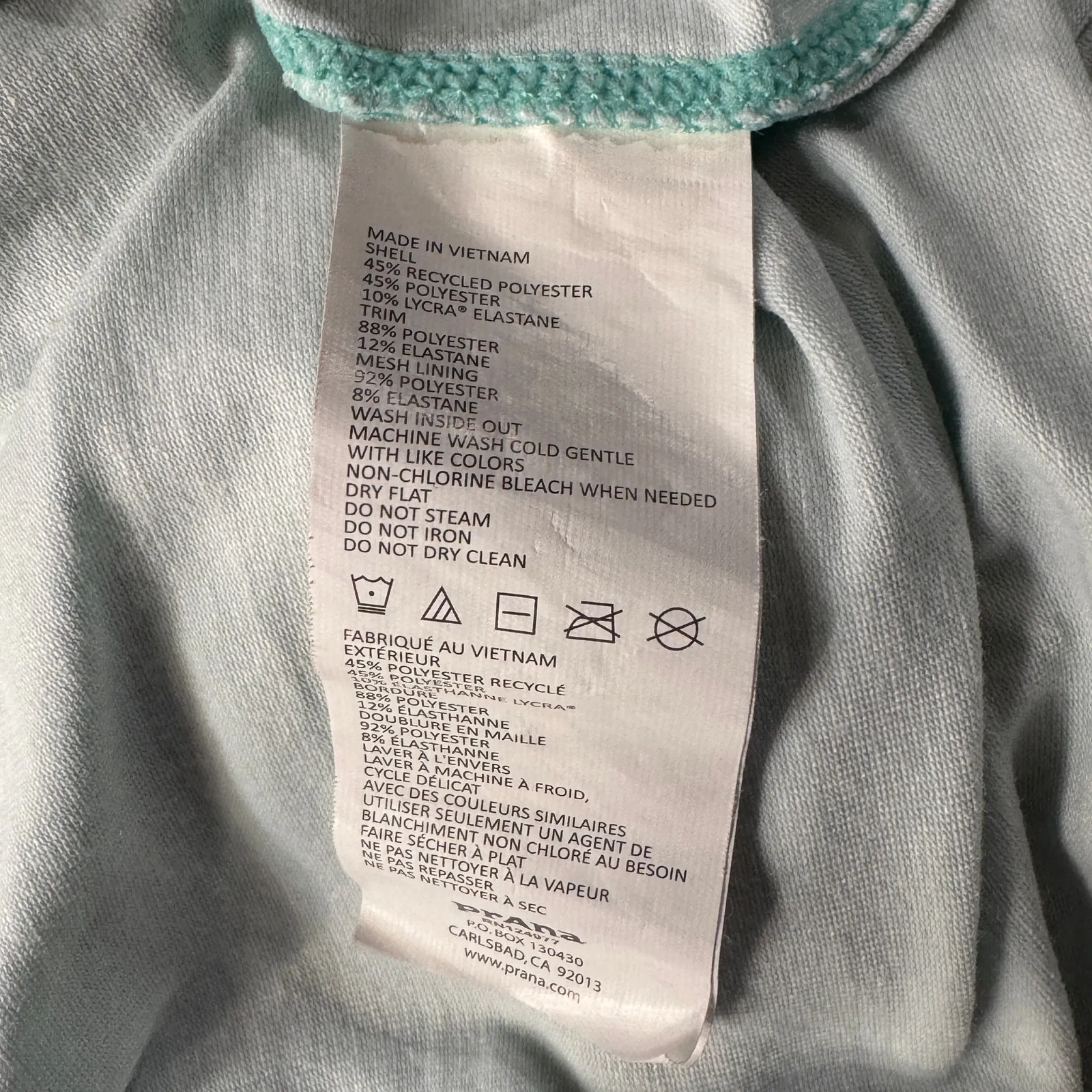 PrAna Large Cantine Halter Dress Wicking Shelf Bra Padded Stretch Geometric - Image 8