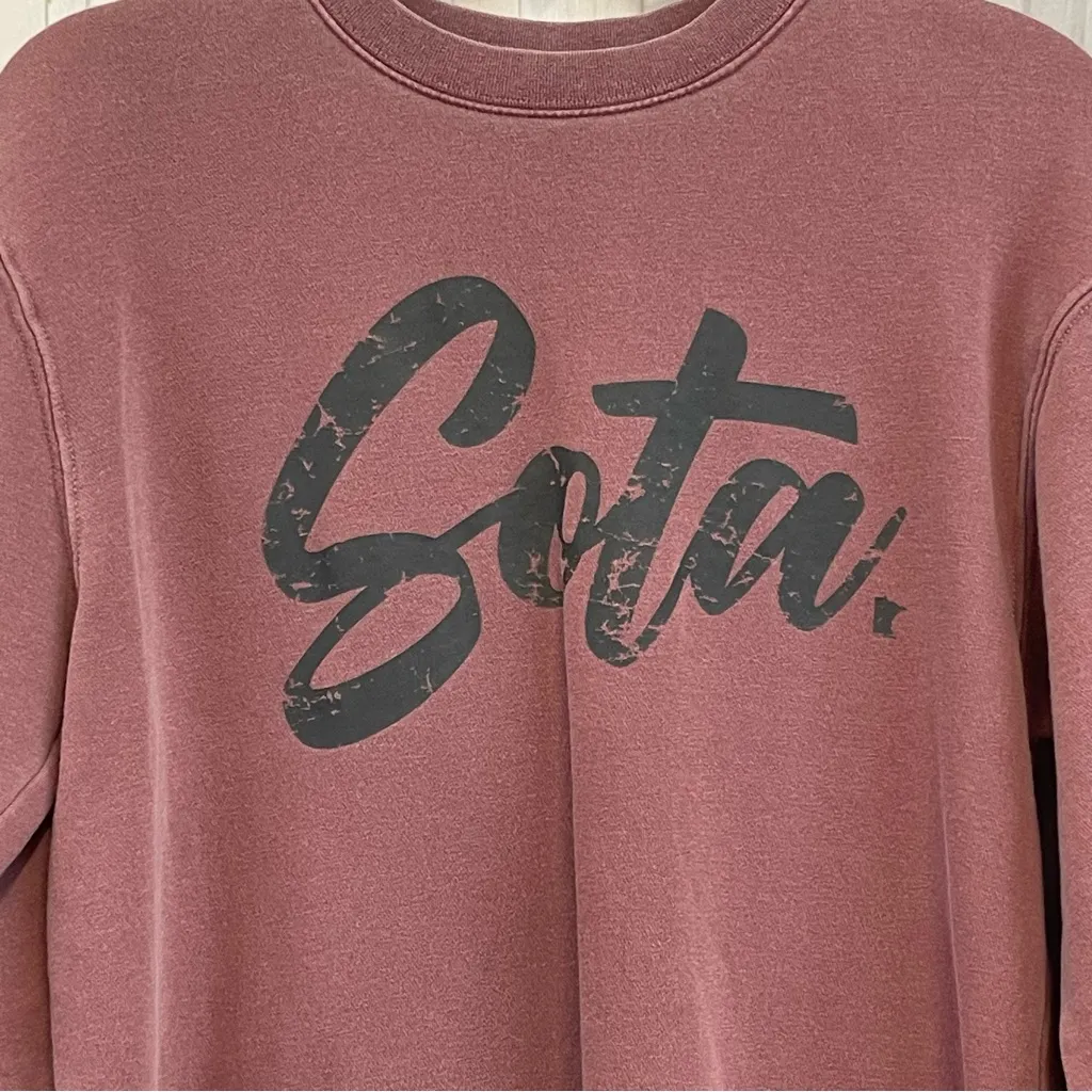 Sota Mauve Sweatshirt Minnesota Crewneck Womens Size Small Faded Pink - Image 2