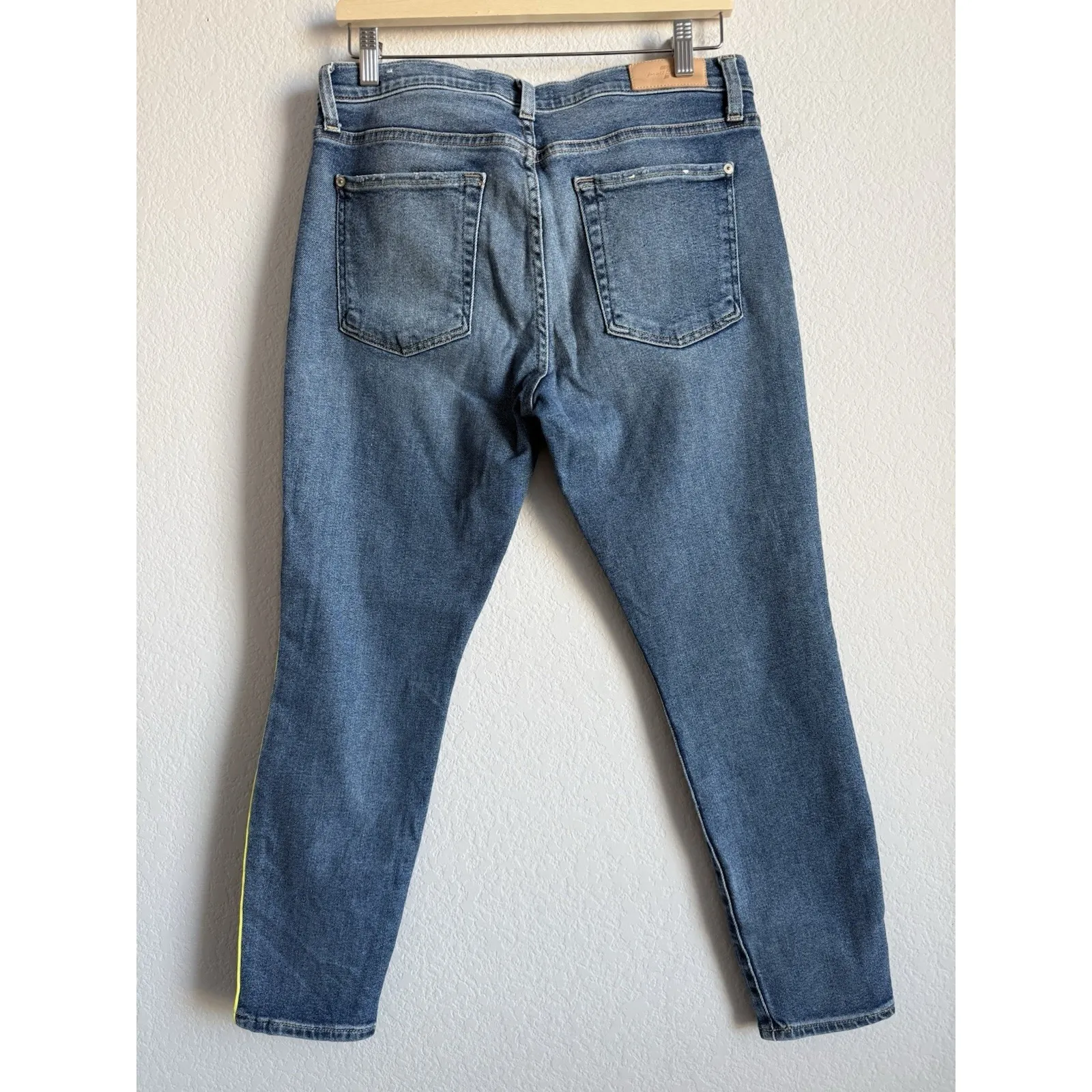 7 For All Mankind Womens Jeans Luxe Vintage The Ankle Skinny Neon Piping Size 31 - Image 7