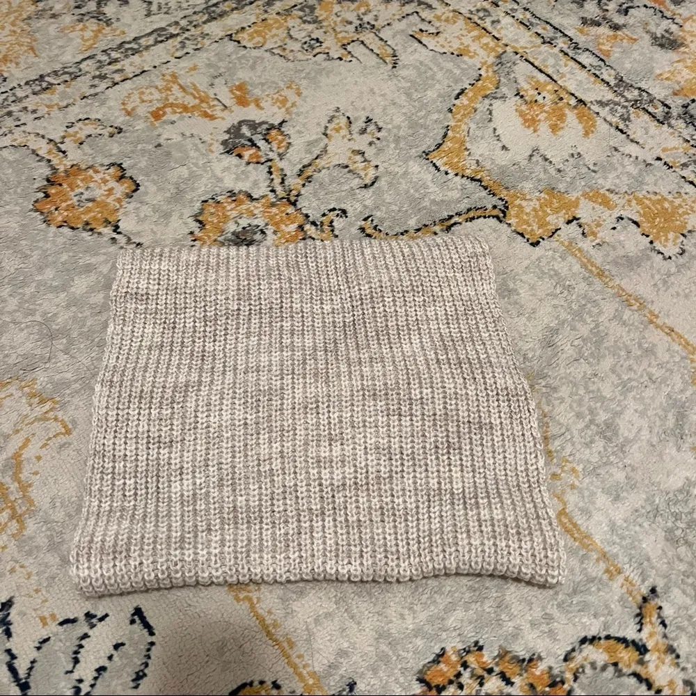 Maison Pholya Cream Beige Ribbed Knit Wool Alpaca Blend Sweater With Scarf XS Tan - Image 6