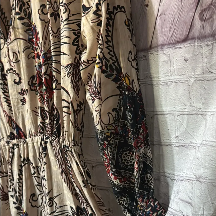 XSmall /small bohemian style LISA BORDER PRINT DRESS | Lucky Brand - Image 9