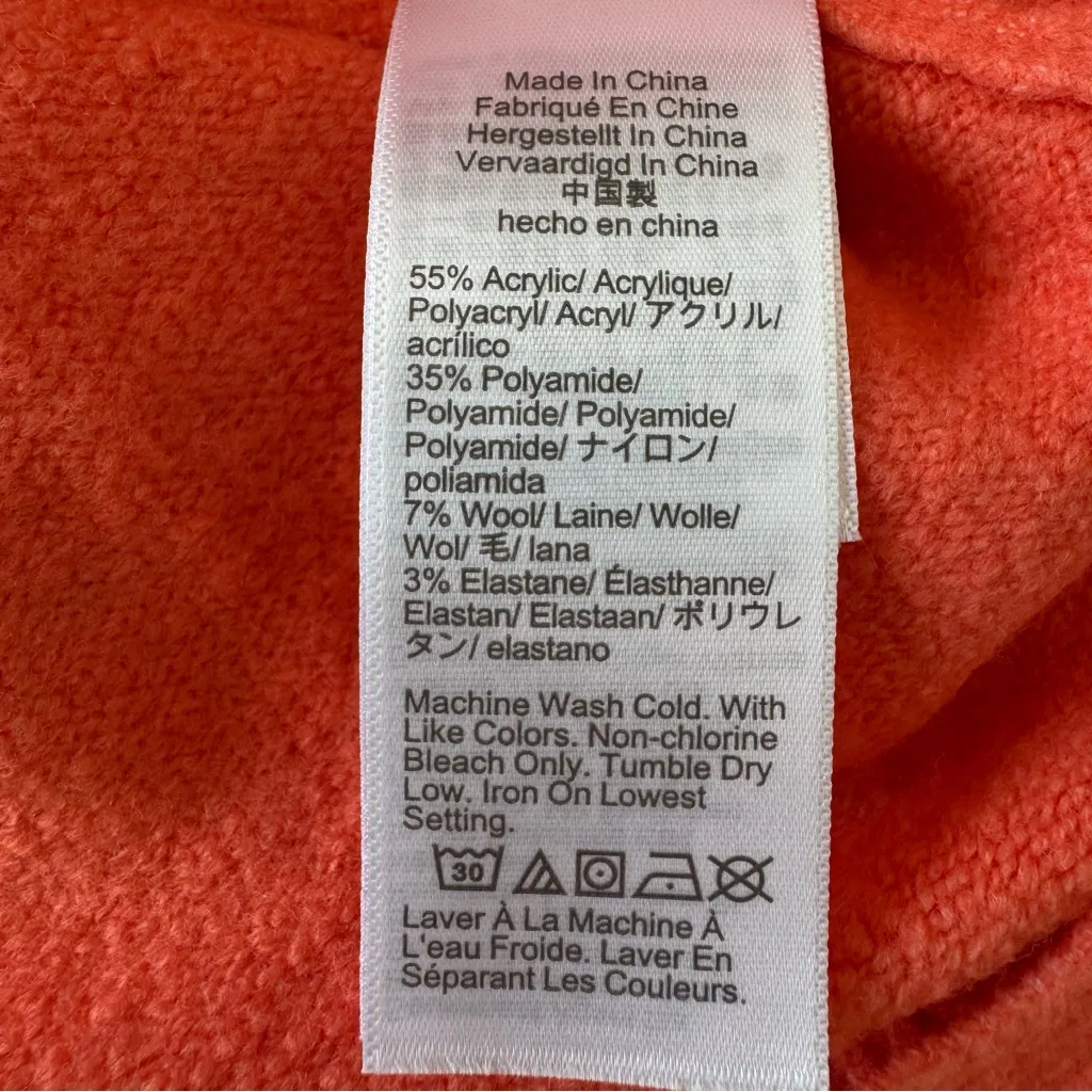 J. Crew Factory Women Crewneck Extra Yarn Pullover Sweater Sz S In Bright Coral Orange - Image 8