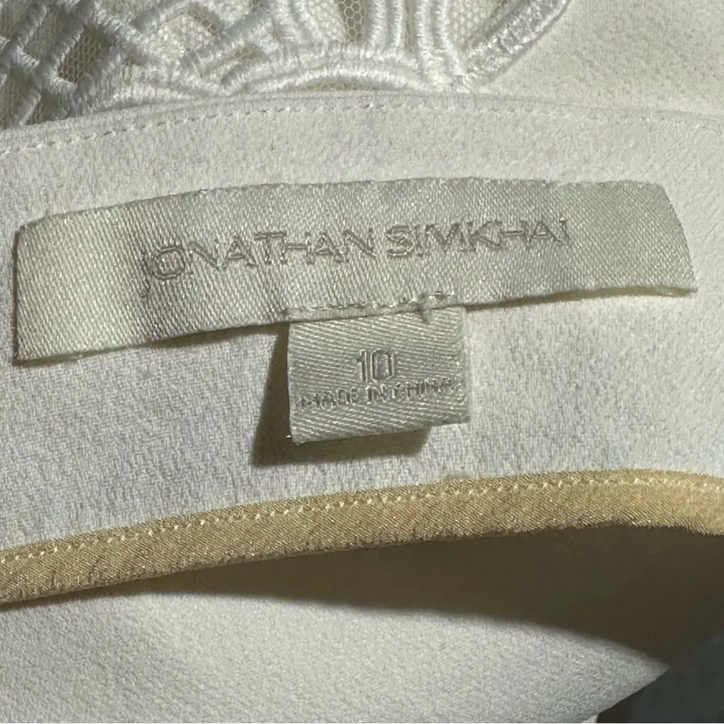 Jonathan Simkhai Asymmetrical White Lace Skirt Size M - Image 4