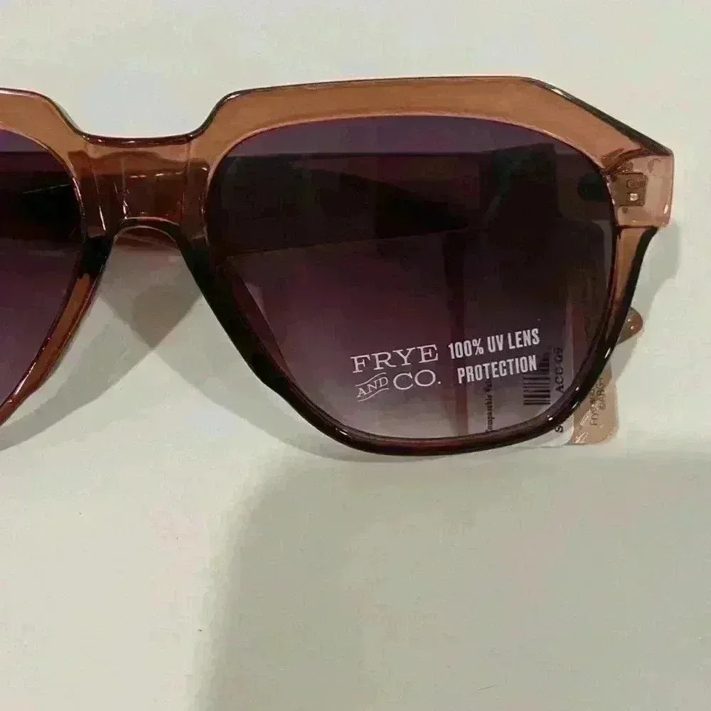 Frye & Co. sunglasses clear tan frame’s UVA/UVB protection. NWT - Image 2