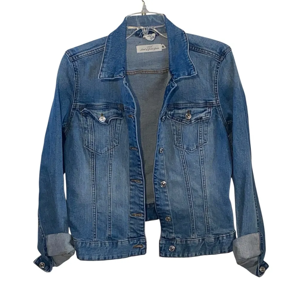 LOGG Label Of Graded Goods H&M Jean Jacket Denim Silver buttons medium Blue - Image 1