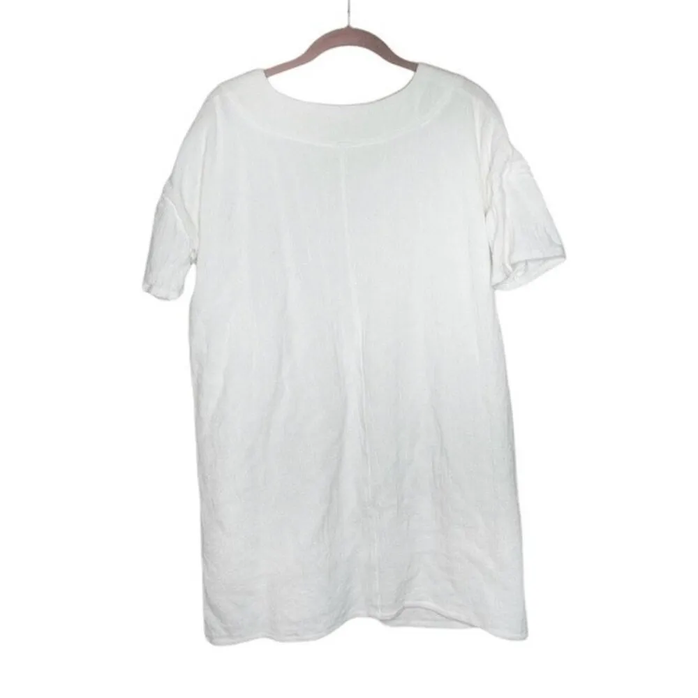 ELLISON Textured Cotton White Tunic Size Medium Lagenlook - Image 4