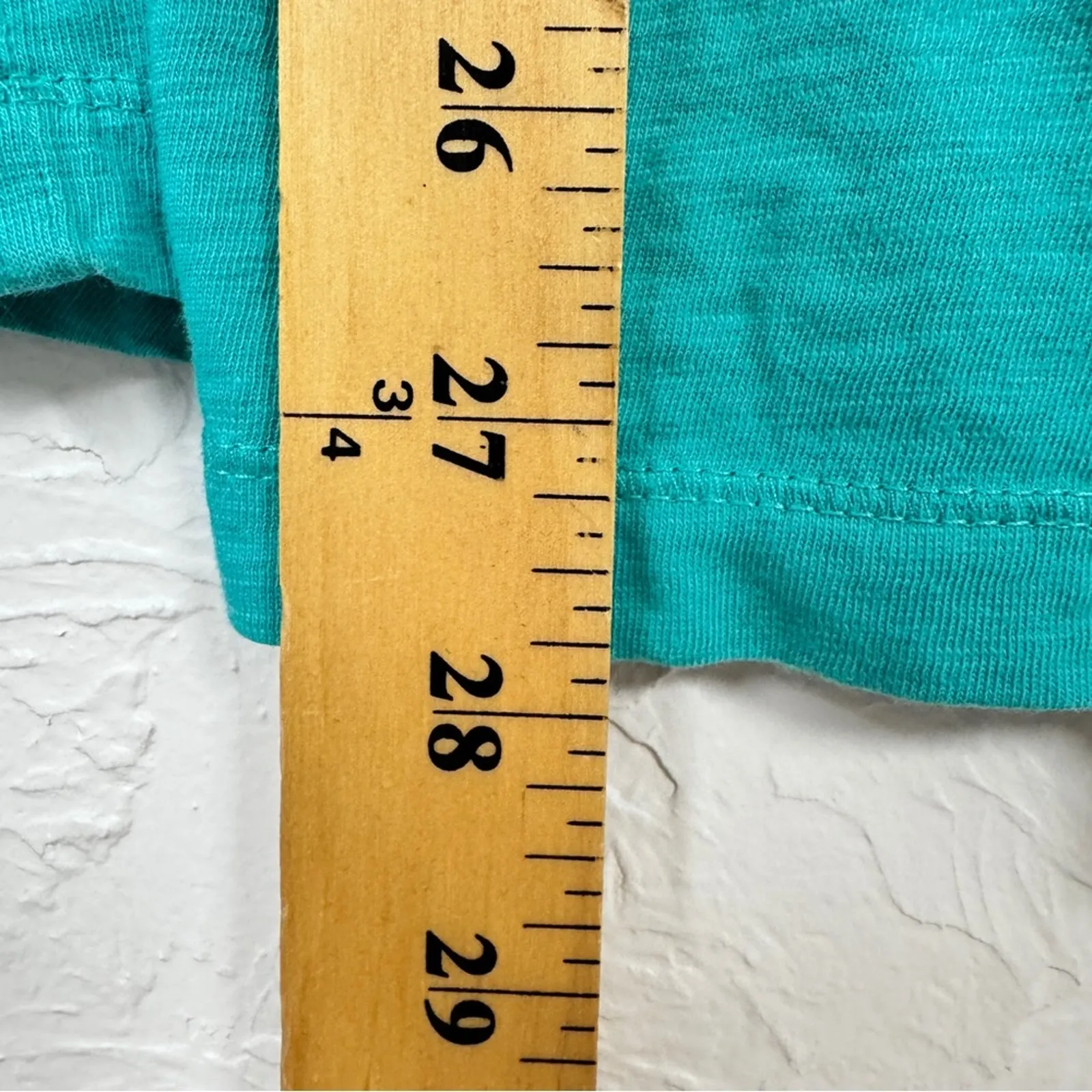 J Jill Teal Blue Long Sleeve Tee Shirt Womens XS Cotton Natural Fibers Casual Green - Image 4