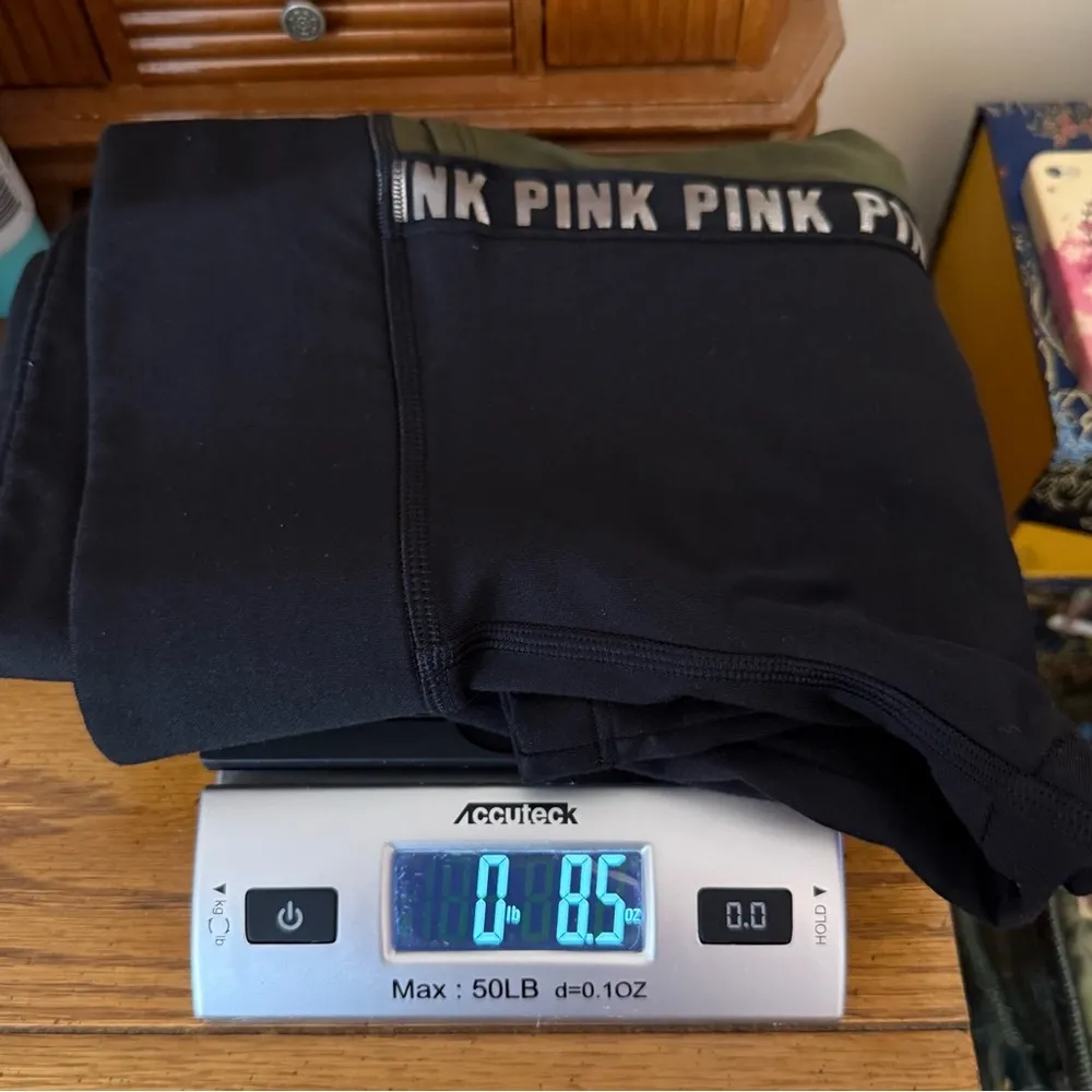 PINK Victoria’s Secret Cozy Leggings Women’s Size Small Logo Stripe Black Green - Image 9