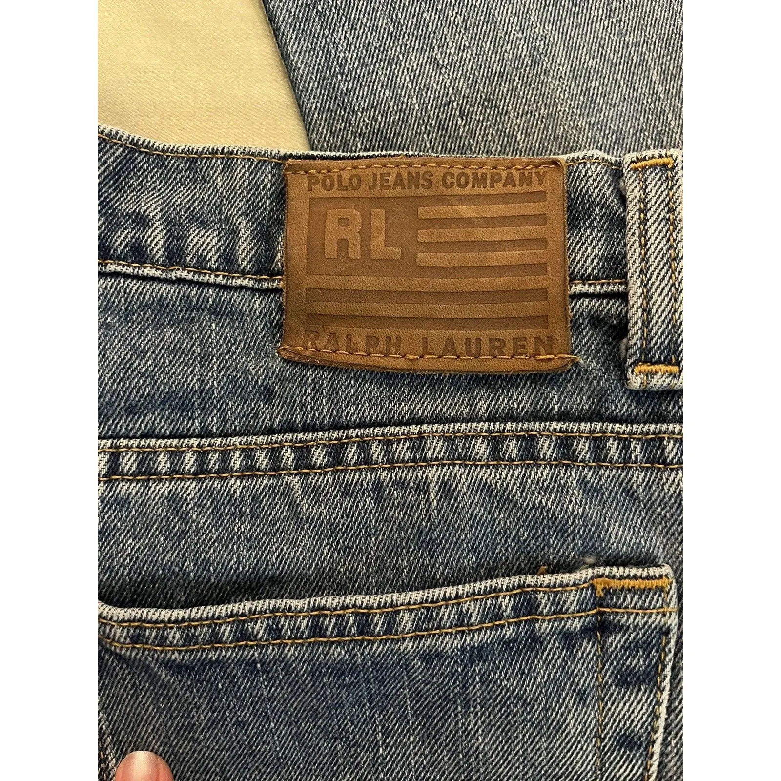 VTG Polo Jeans Company Ralph Lauren Denim Jeans 67 Boot Cut Size 10 X 29 - Image 4