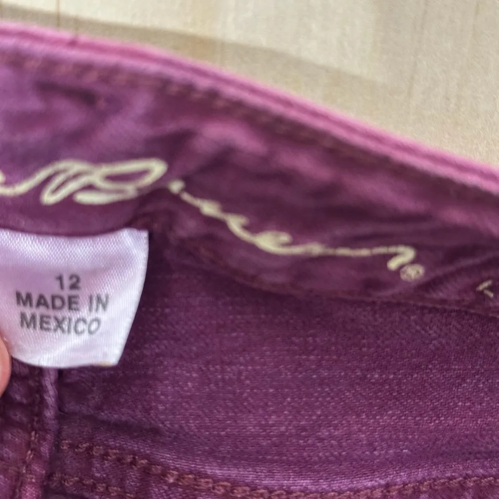 Eddie Bauer Classic Fit Slim Straight Maroon Jeans Size 12 - Image 11