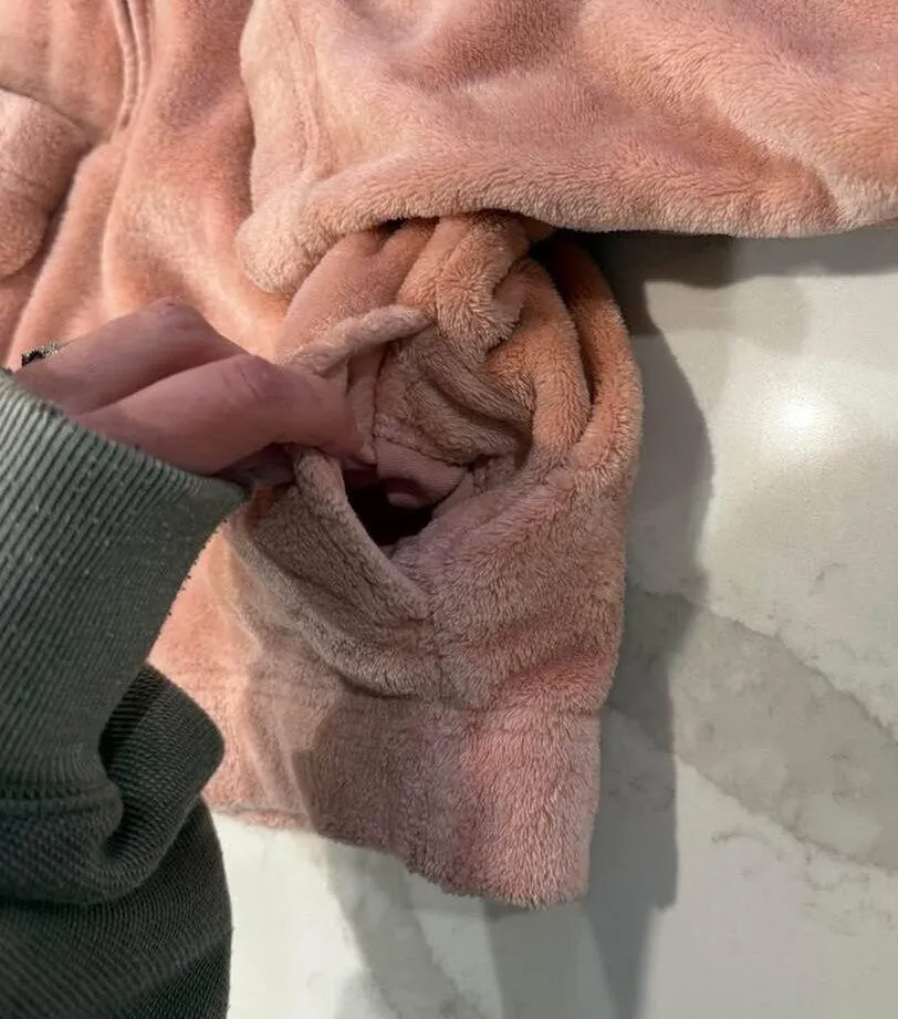 Hollister Half Zip Cropped Pullover Sweater Women's Small Fleece Pink Coquette - Image 7