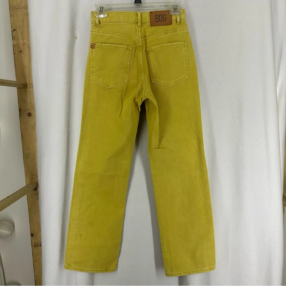 BDG Urban Outfitters Straight Leg High Waisted Jeans Womens 24 Yellow - Image 11