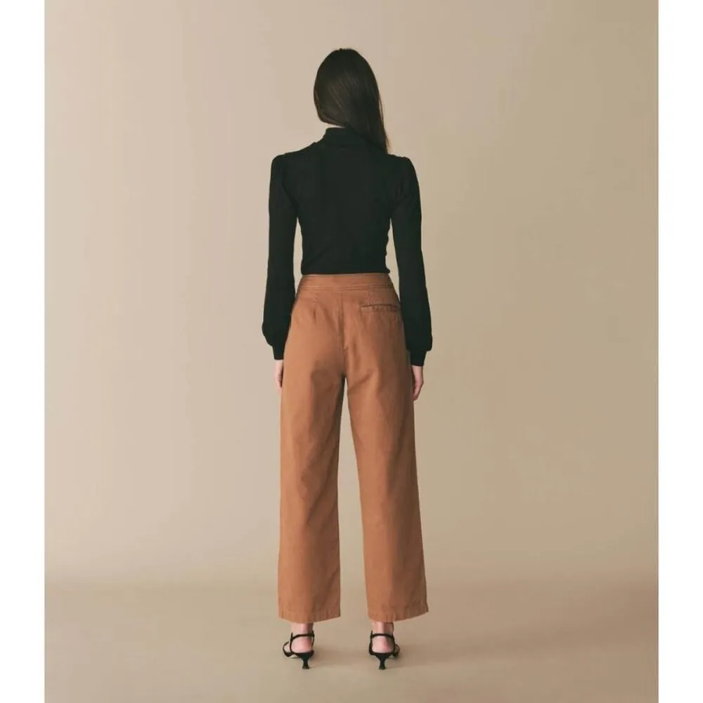 💕DOEN💕 Ayrshire Pant ~ High Waisted Military Style Pants Cassava Brown 27 NWT - Image 4