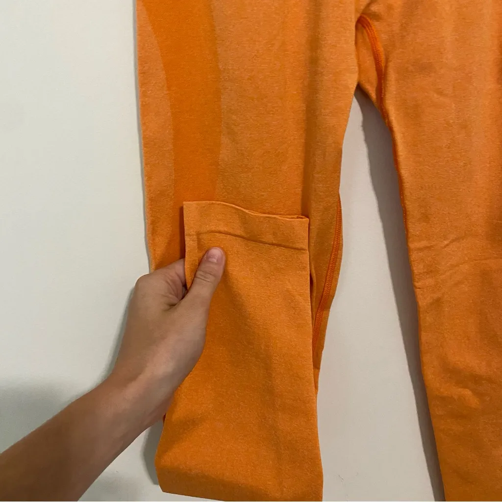 NVGTN Sunset Orange Contour Seamless Leggings size Small - Image 6