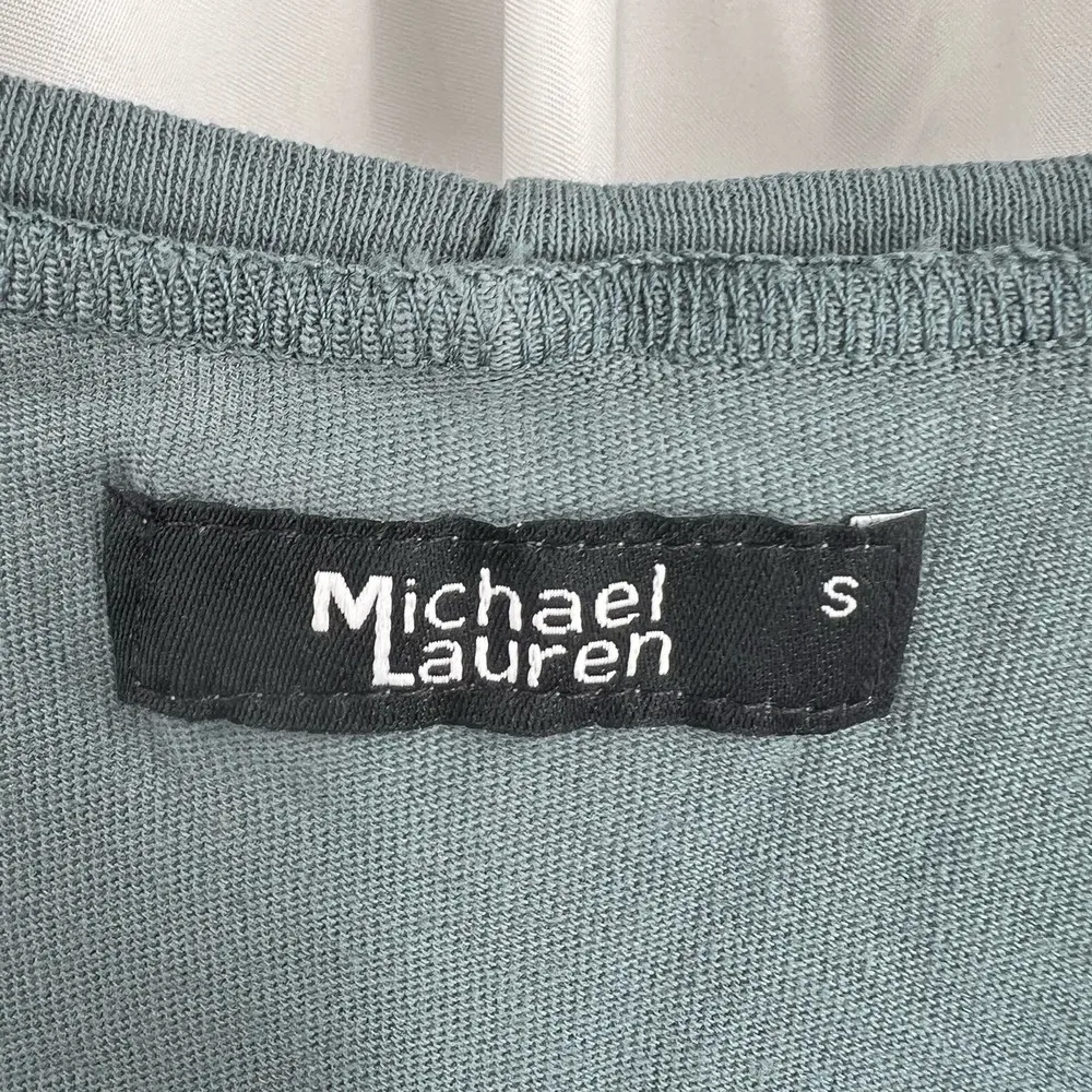 Michael Lauren Green Ox Long Sleeve Open Shoulder Top Size Small New - Image 5