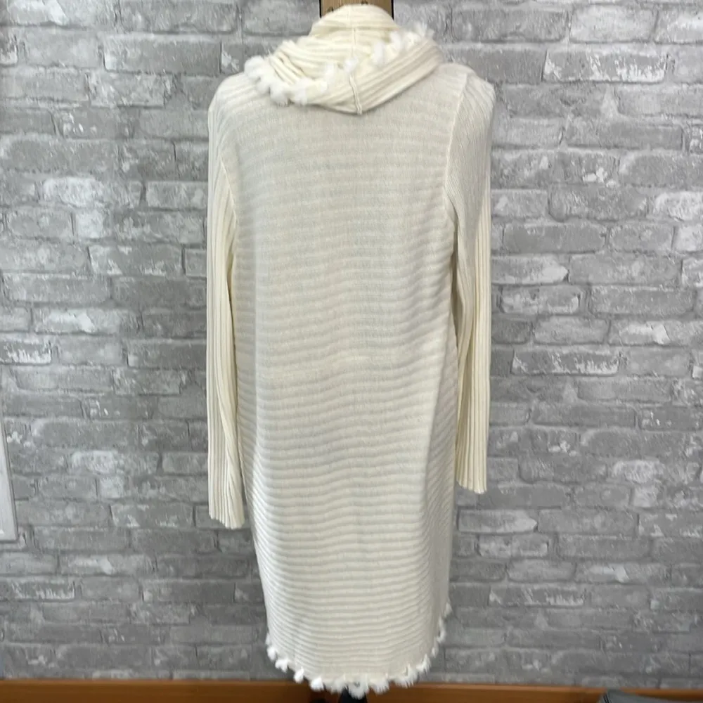 Chicos Cashmere-Wool Blend Rib-Knit Cardigan With Whipstitch Detail - Image 4