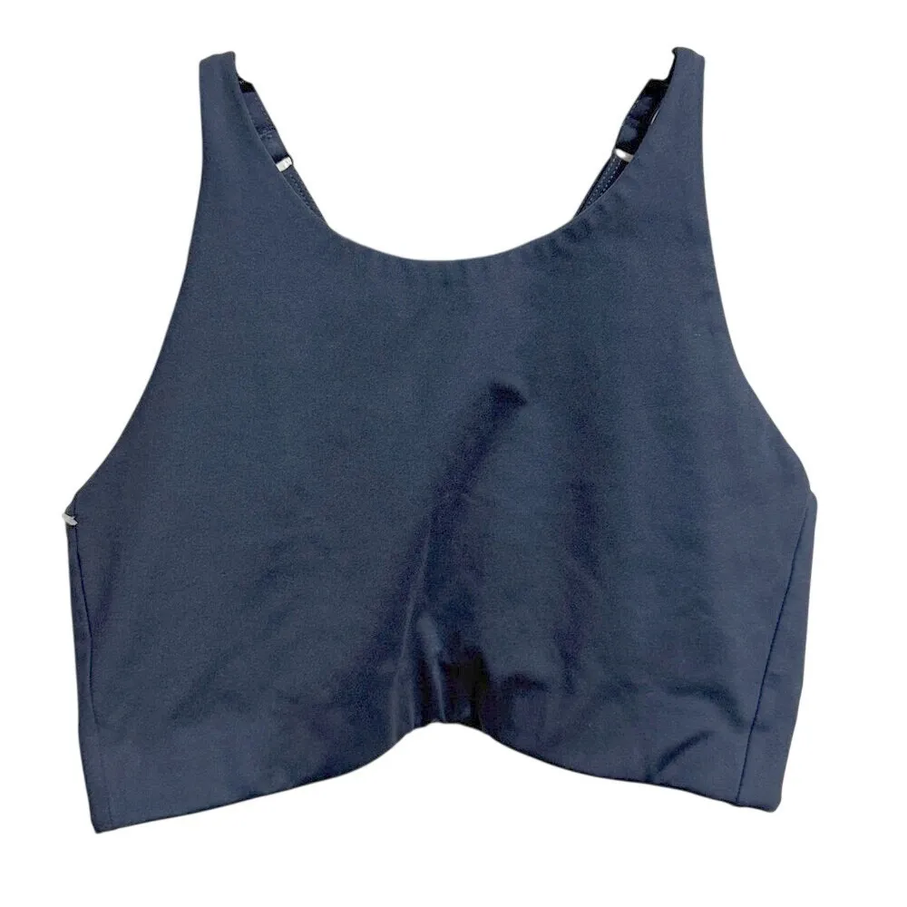 Girlfriend Collective Teal Blue High Neck Sports Bra Tank Top Size Large - Image 2