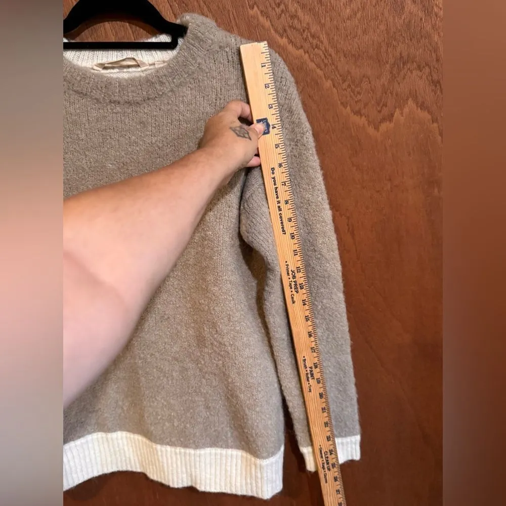 Soft Surroundings Wool/Alpaca Blend Tan/White Sweater Size M/L‎ - Image 7