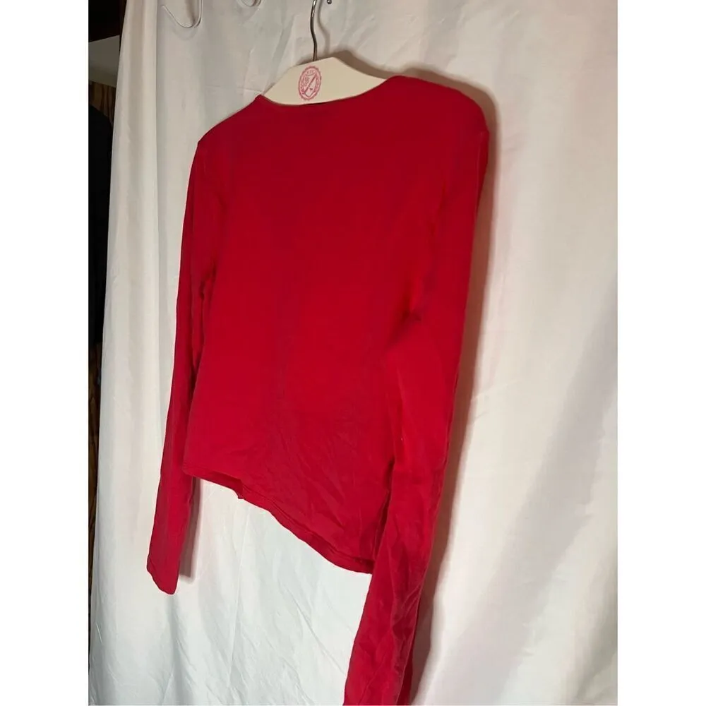 Wild Fable Red Long Sleeve Cropped Top Woman’s Size Medium - Image 7