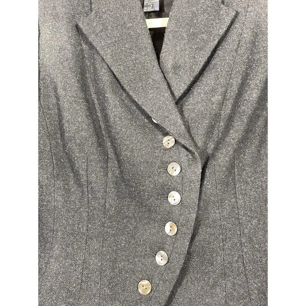 Boston Proper Blazer Jacket Womens Size 6 Asymmetric Button Front Tailored Gray - Image 3