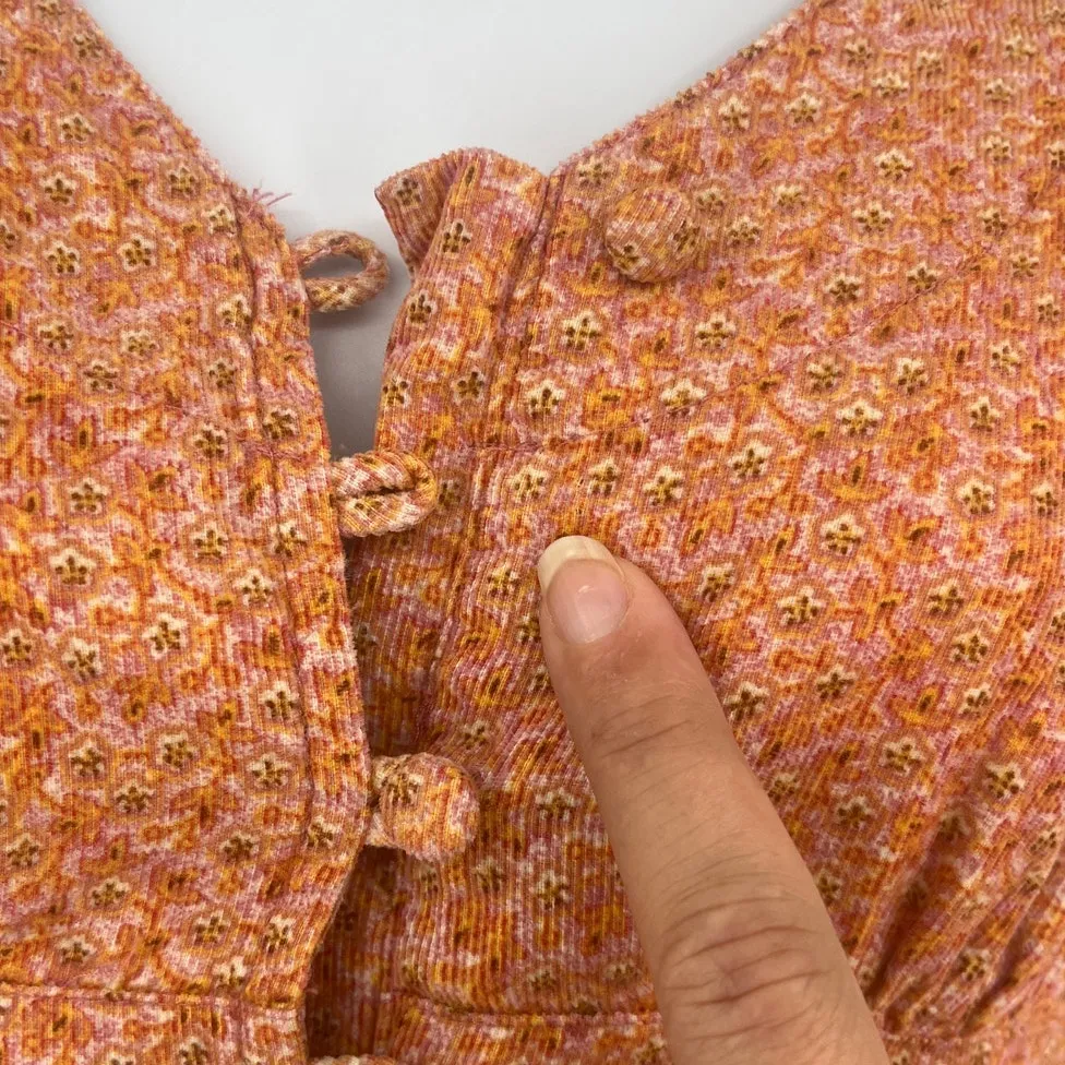 Vtg Y2K Calvin Klein Jeans Corduroy Babydoll Dress 1 Cottagecore Boho Romantic - Image 9