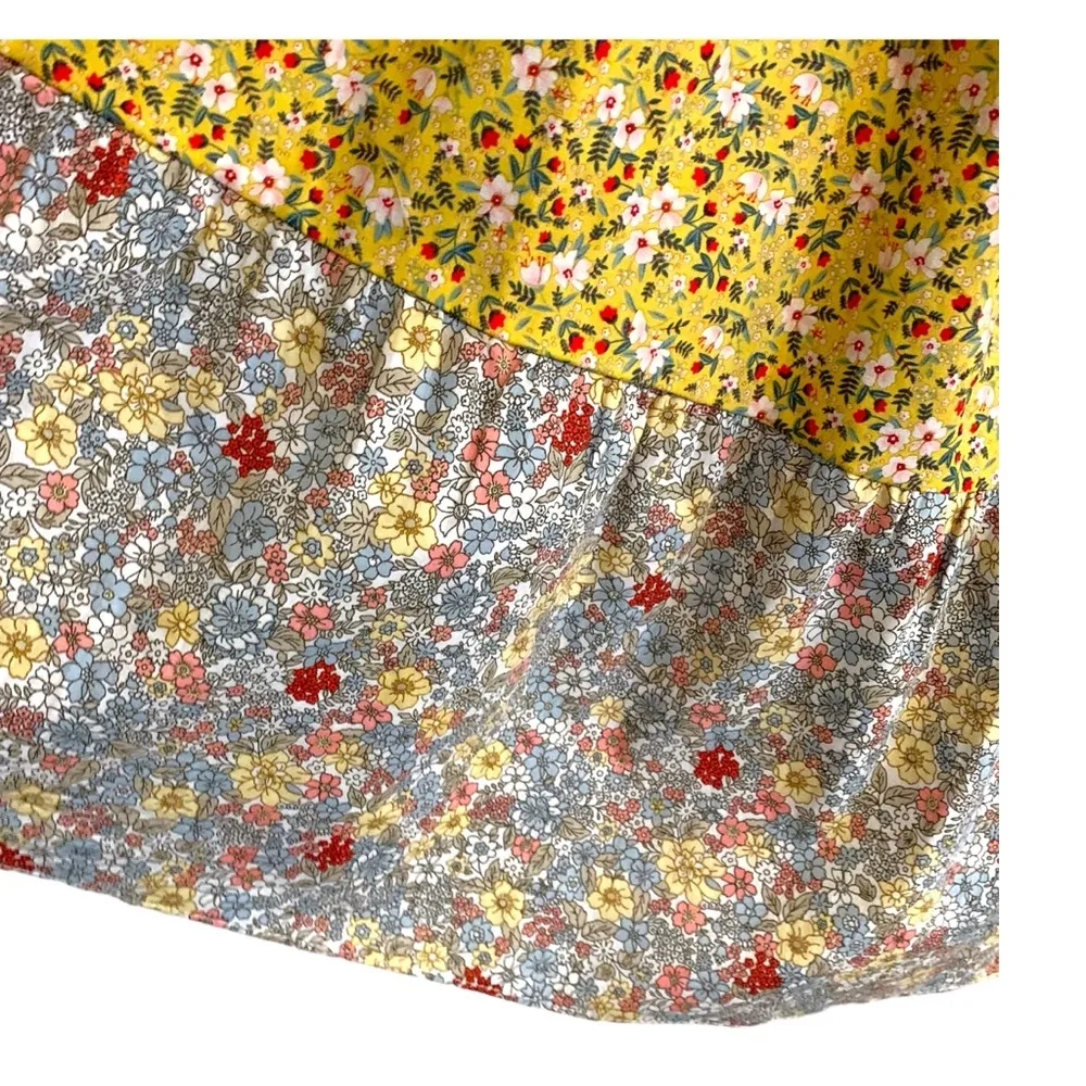 Umgee mixed floral print patchwork ruffle tiered smocked shirred floral dress - Image 6