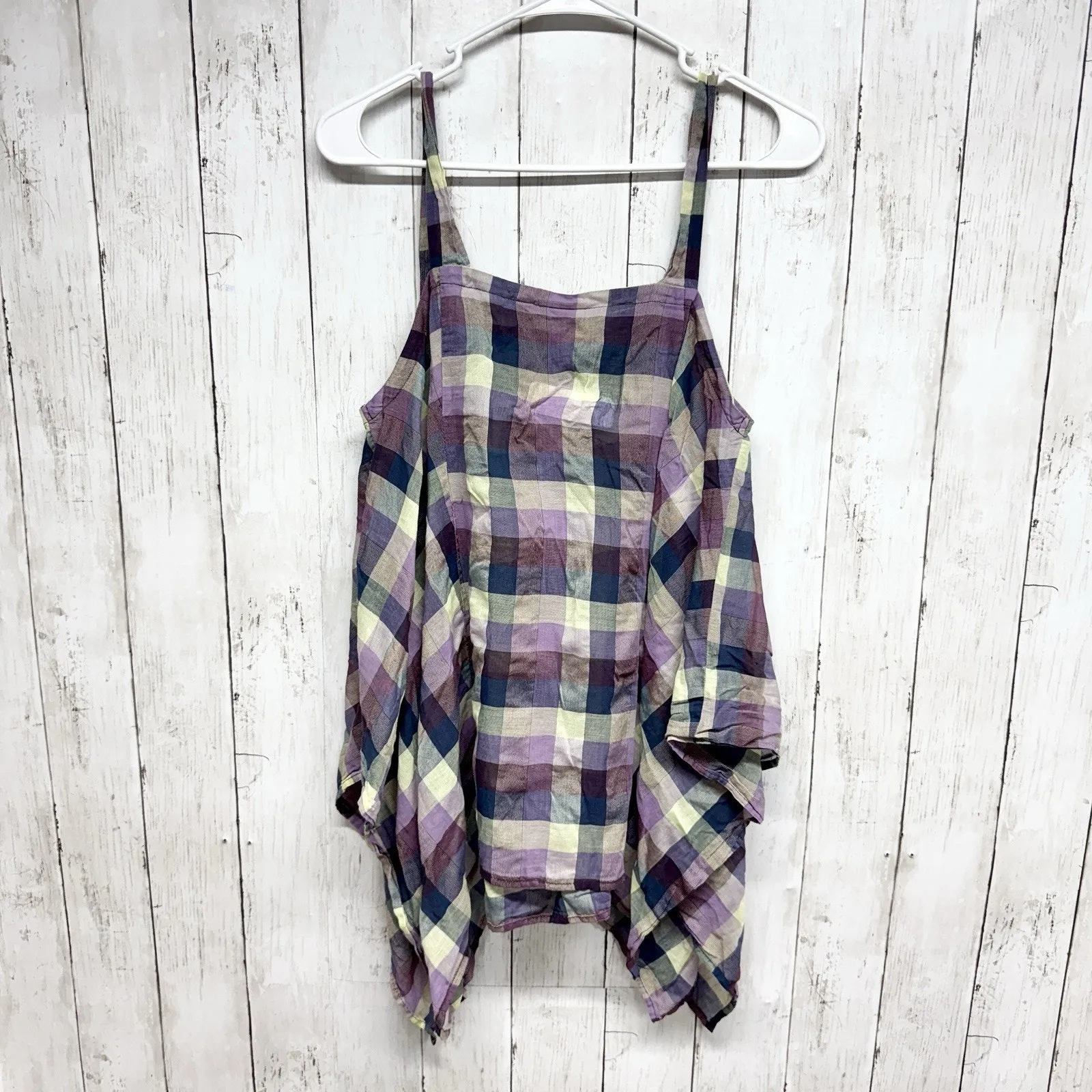 Anthropologie Holding Horses Top Women Size Small Madras Plaid Sleeveless Tank - Image 7