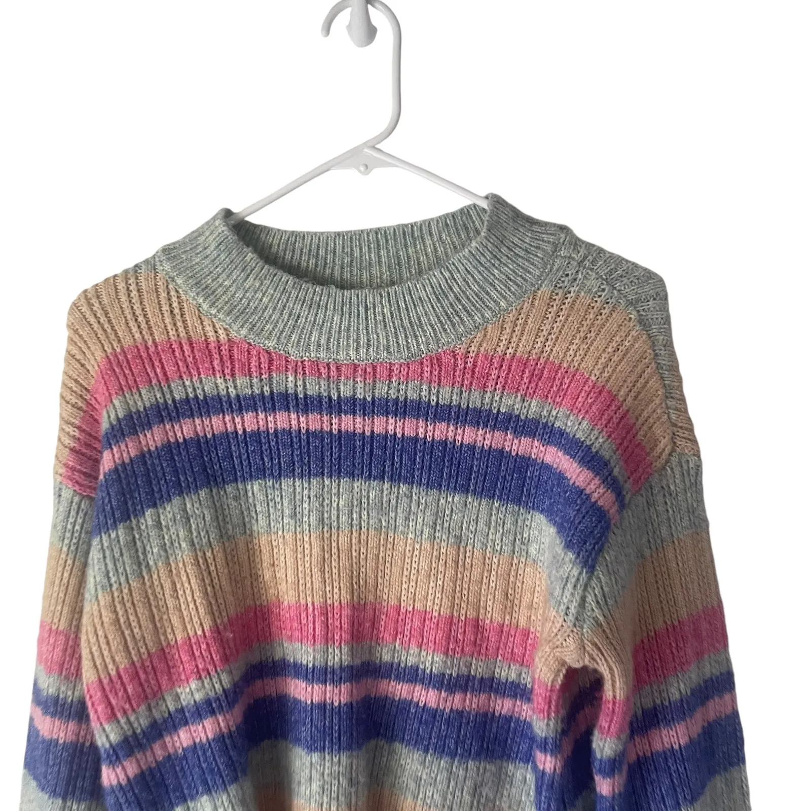 Jessica Simpson Women Small‎ Rainbow Portia Striped Multicolored Knit Sweater - Image 3