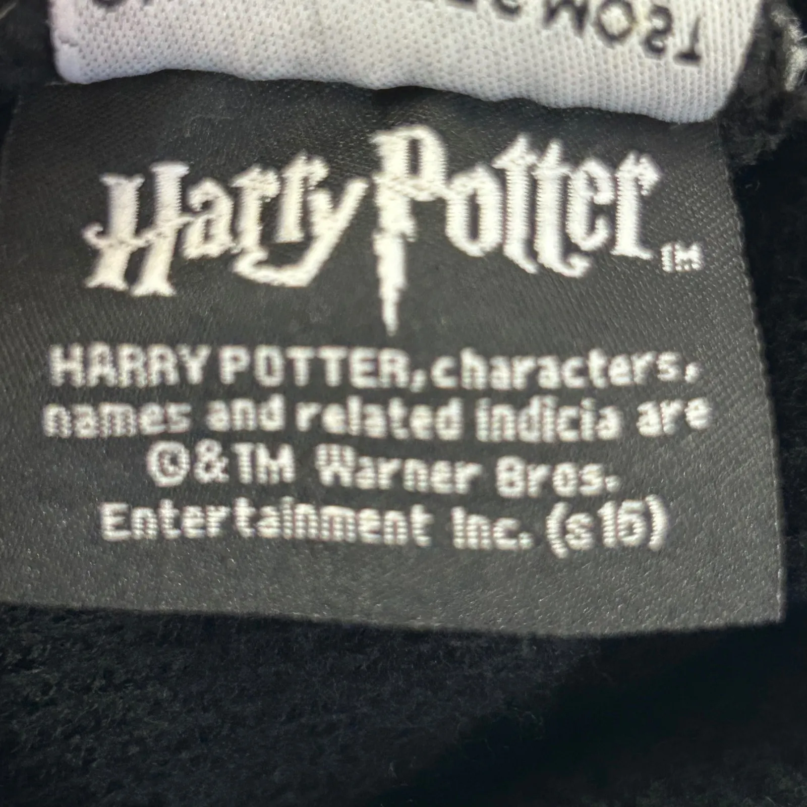 Harry Potter Hogwarts Crest Knit Beanie Hat One Size Black Gold White - Image 6