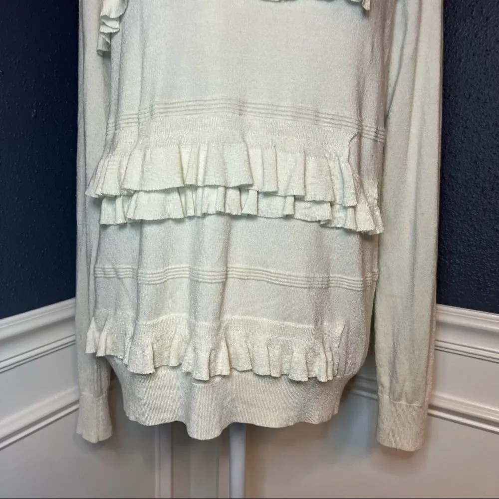 Diane von Furstenberg Benni Ruffled Merino Pullover Sweater - Image 9